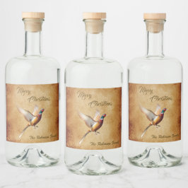 Personlig Pheasant God jul Spritflaskor Etikett