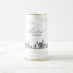 Personlig Philadelphia Gift Skyline Beer Stein Sejdel
