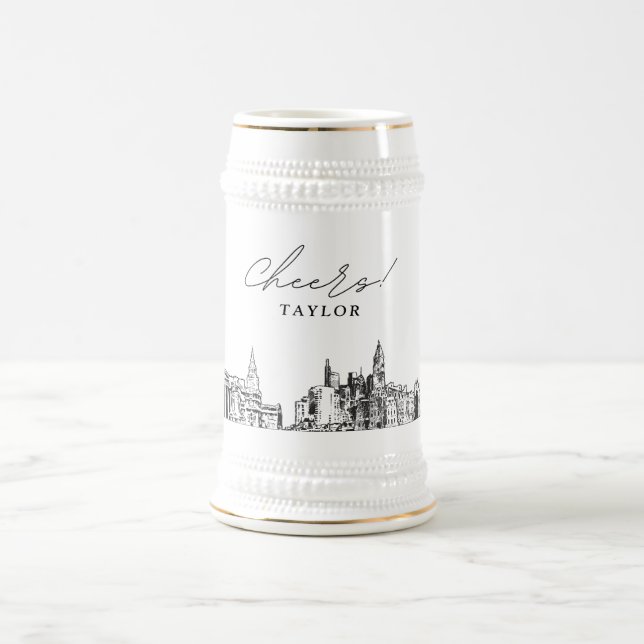 Personlig Philadelphia Gift Skyline Beer Stein Sejdel (Center)