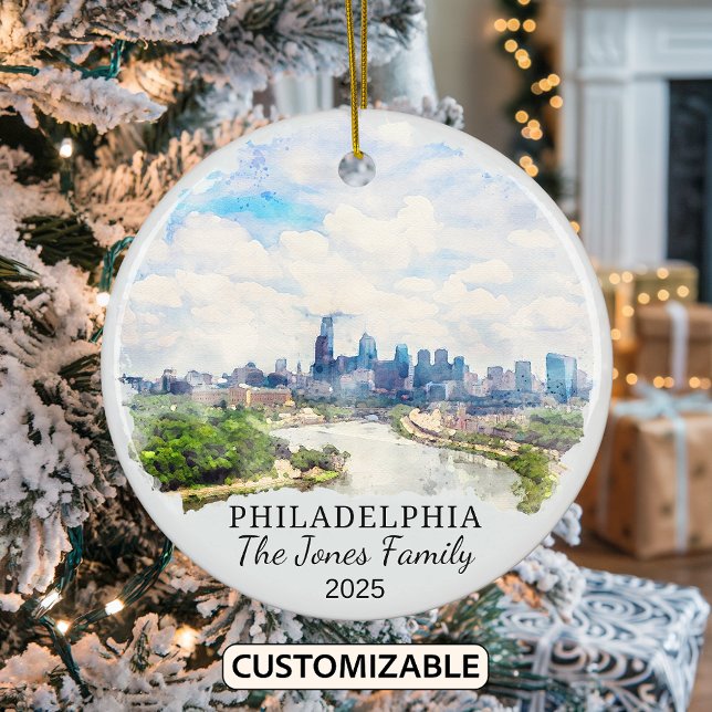 Personlig Philadelphia Ornament, Pennsylvania Julgransprydnad Keramik (Skapare uppladdad)