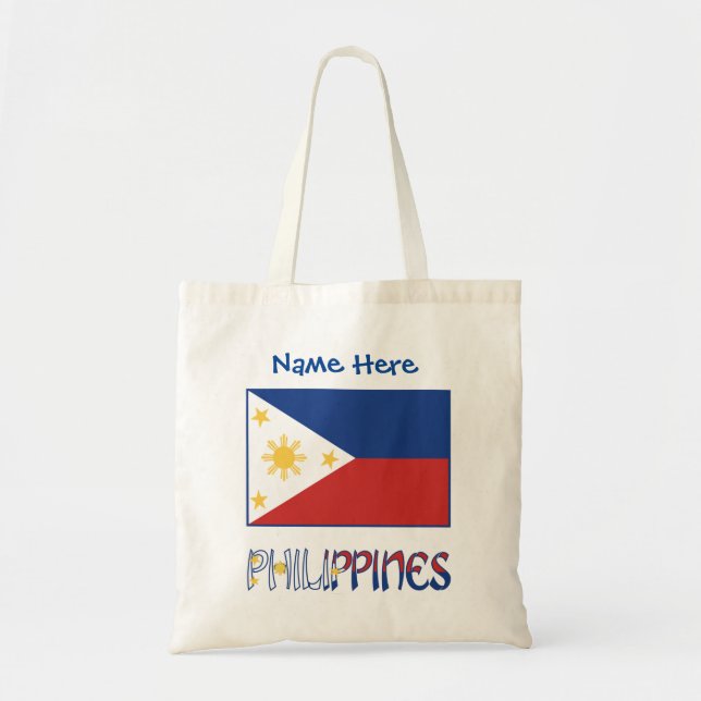 Personlig Philippines och filippinsk flagga  Tygkasse (Framsidan)