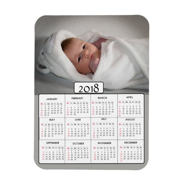 Personlig Photo 2018 Calendar Magnet (Vertikal)