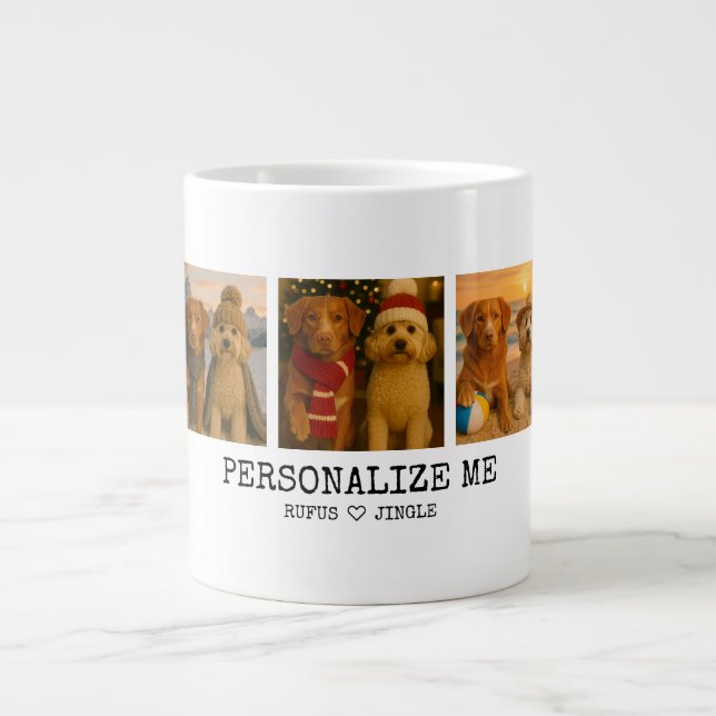 Personlig Photo and Kärlek Heart Best Hund Parent Jumbo Mugg (Framsidan)
