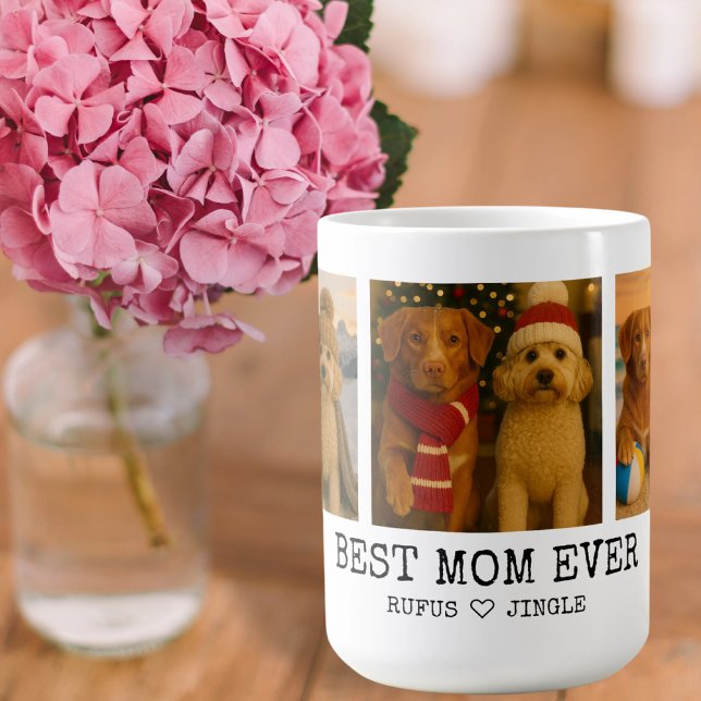 Personlig Photo and Kärlek Heart Best Hund Parent Kaffemugg (Personalized Photo and Love Heart Best Dog Parent Coffee Mug by Ricaso upload own photos add text)