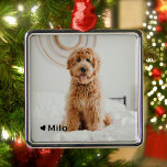 Personlig Photo and Namn Pet Julgransprydnad Metall<br><div class="desc">Behålla hårigets vän nära dig hela helgdag med den här naturens dekoration. Den här julfotot med ram har ditt favoritfoto av ditt älskade husdjur, tillsammans med namn och ett litet hjärta i hörnet. Det är det perfekt sättet att visa kärlek för din vän av håriget och lägga till en liten...</div>