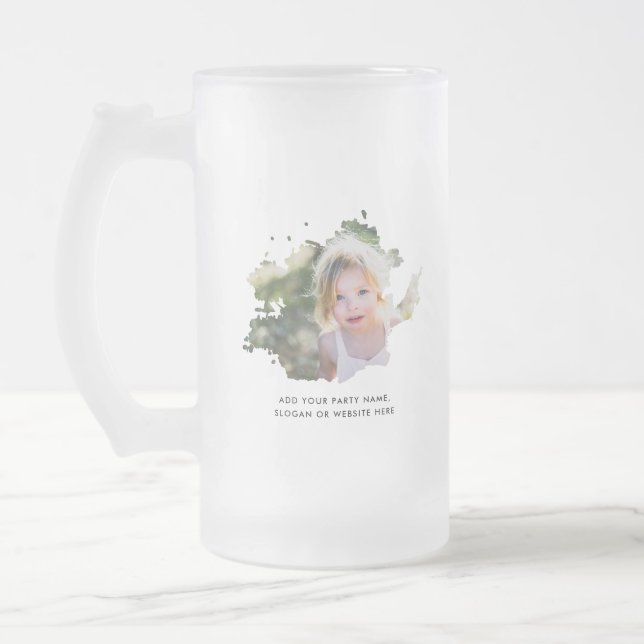 Personlig Photo and Text Bläck Spot 16oz eller 10o Frostat Ölglas (Vänster)