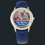Personlig Photo and Text Boy Armbandsur<br><div class="desc">Personlig Photo and Text Boy Watch</div>