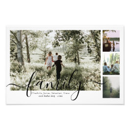 Personlig Photo and Text Photo Collage Family Fototryck