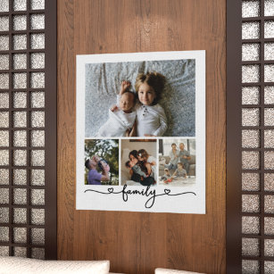 Personlig Photo and Text Photo Collage Family Poster