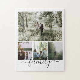 Personlig Photo and Text Photo Collage Family Pussel