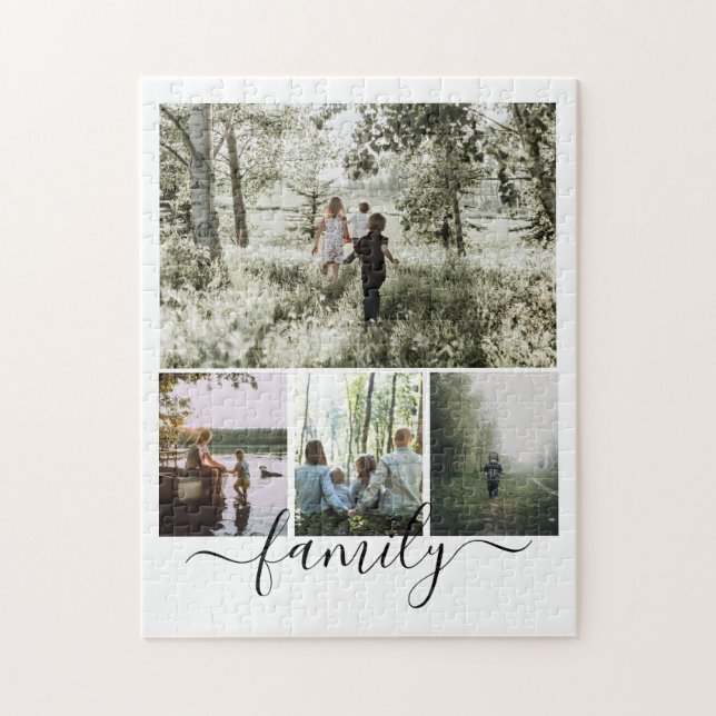 Personlig Photo and Text Photo Collage Family Pussel (Vertikal)