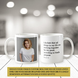 Personlig Photo & Anpassningsbar Text/ Bible Verse Kaffemugg