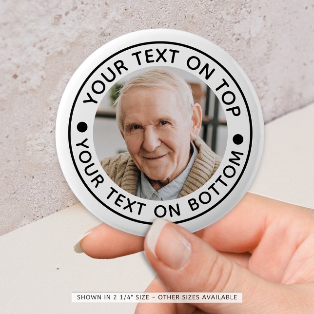 Personlig Photo Anpassningsbar Text Färg Knapp (Skapare uppladdad)