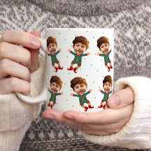 Personlig Photo Ansikte Funny jul Elf Kid