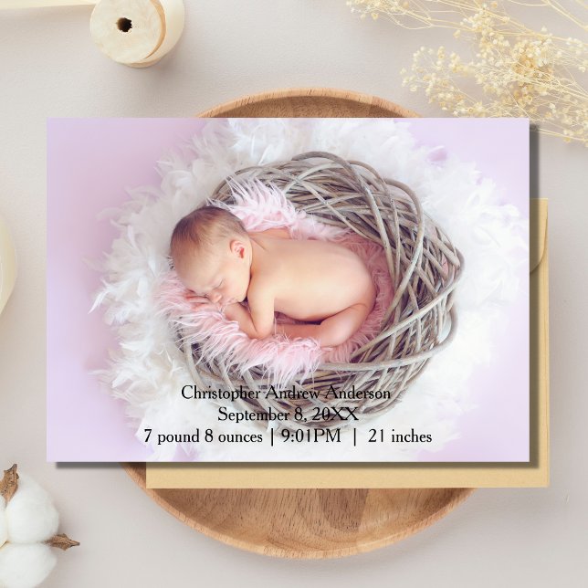 Personlig Photo Baby Birth Notice Inbjudningar (Skapare uppladdad)