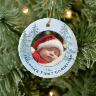 Personlig Photo Baby Första jul Julgransprydnad Keramik