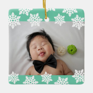 Personlig Photo Baby första jul Julgransprydnad Keramik