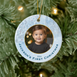 Personlig Photo Baby Första jul Julgransprydnad Keramik