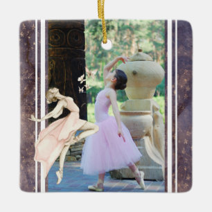 Personlig Photo Ballerina, Butterfly-julen Julgransprydnad Keramik
