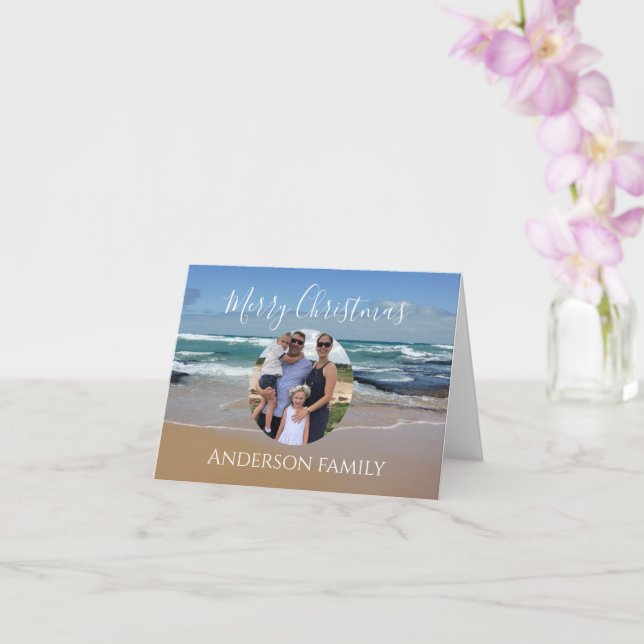 Personlig Photo Beach Ocean-julkort Kort (Orkide)