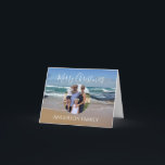 Personlig Photo Beach Ocean-julkort Kort<br><div class="desc">Skicka badviber till dina vänner och din familj med det här julhälsningskortet i snyggt. Utformningen har det pulserande akvafblåa och vita havet vågar vid kusten Melbourne i Australien. Du kan anpassa den moderna texten så att du kan lägga till din familj namn och ditt foto.</div>