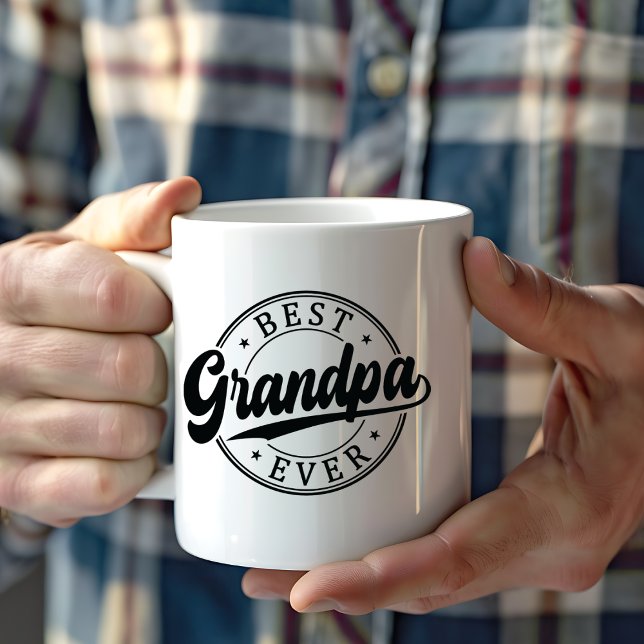 Personlig Photo Best Grandpa Aldrig Gift Kaffemugg (Perfect gift idea for Grandpa from his Grandkids with personalized name and photo)