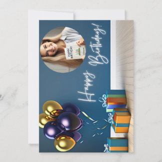 Personlig Photo Birthday Card - Ballon & Gift Inbjudningar