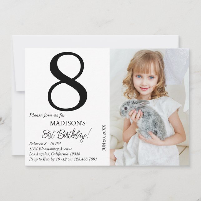 Personlig Photo Birthday Kids Boy Girl Party Inbjudningar (Framsida)