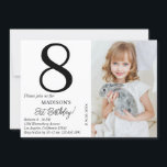 Personlig Photo Birthday Kids Boy Girl Party Inbjudningar<br><div class="desc">Personlig Foto Birthday Kids Boy Girl Party Underbar för födelsedag kan vara personlig med den ålder du vill ha För ung och gammal. Skapa varaktiga minnen på din födelsedagskalas med det klassiska födelsedagsfest inbjudan! Med ett stort fet serif-teckensnitt som visar siffran "8", ett foto av födelsedagspojken/flickan och en modern mall...</div>