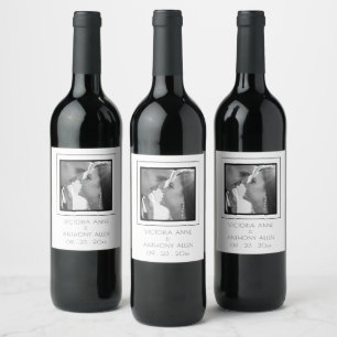 Personlig Photo Black Vin-etikett Vinflaska Etikett