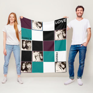 Personlig PHOTO Blanket Eggplant Turcos Fleecefilt