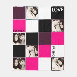 Personlig PHOTO Blanket Rosa Eggplant Rosa Fleecefilt