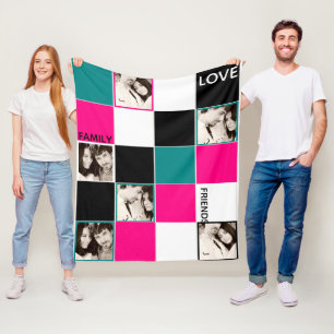 Personlig PHOTO Blanket Rosa Turcos Black Fleecefilt