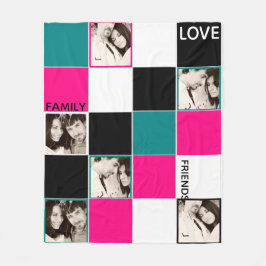 Personlig PHOTO Blanket Rosa Turcos Black Fleecefilt