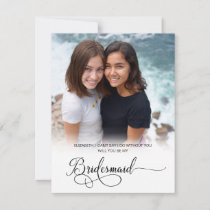 Personlig Photo blir mitt Bridesmaid-kort Tack Kort