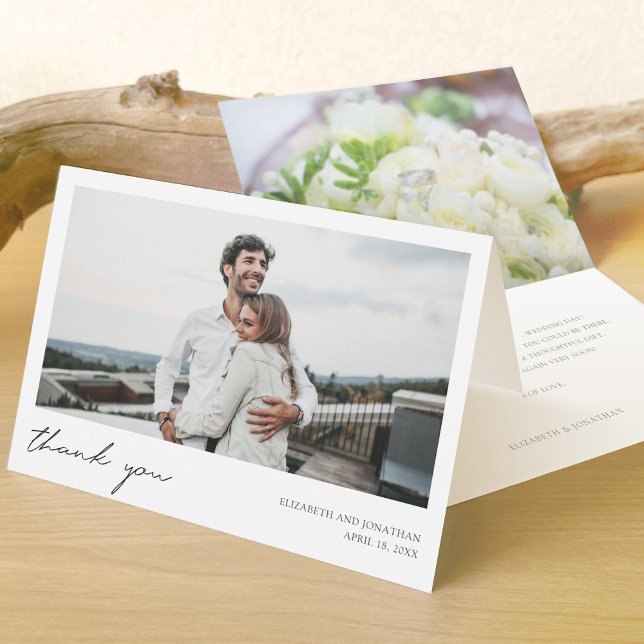 Personlig Photo Bröllop Tackkort Card (Skapare uppladdad)