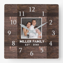 Personlig Photo Brown Wood Family Namn