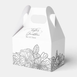 Personlig Photo Chic Silver Grått Bröllop Blommigt Presentaskar