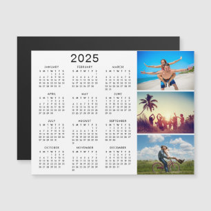 Personlig Photo Collage 2025 Calendar Magnetisk Inbjudningskort