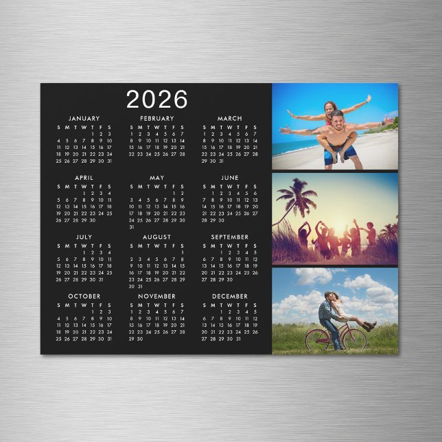 Personlig Photo Collage 2026 Calendar Magnet (Skapare uppladdad)