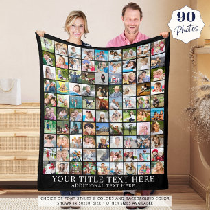 Personlig Photo Collage 90 Square Bilder Fleecefilt