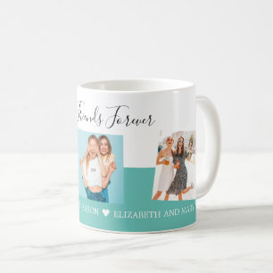Personlig Photo Collage Best Friends Script BFF Kaffemugg