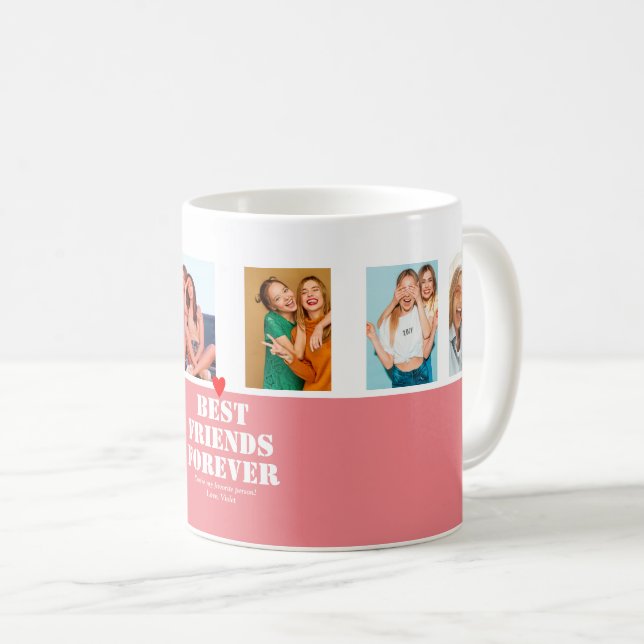 Personlig Photo Collage BFF Gift Best-vänner Kaffemugg (Framsida höger)