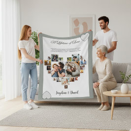 Personlig Photo Collage Blanket-årsdag Fleecefilt