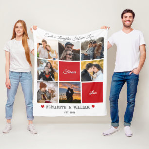 Personlig Photo Collage Blanket - vit version Fleecefilt