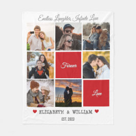 Personlig Photo Collage Blanket - vit version Fleecefilt