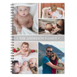Personlig Photo Collage Family Anteckningsbok