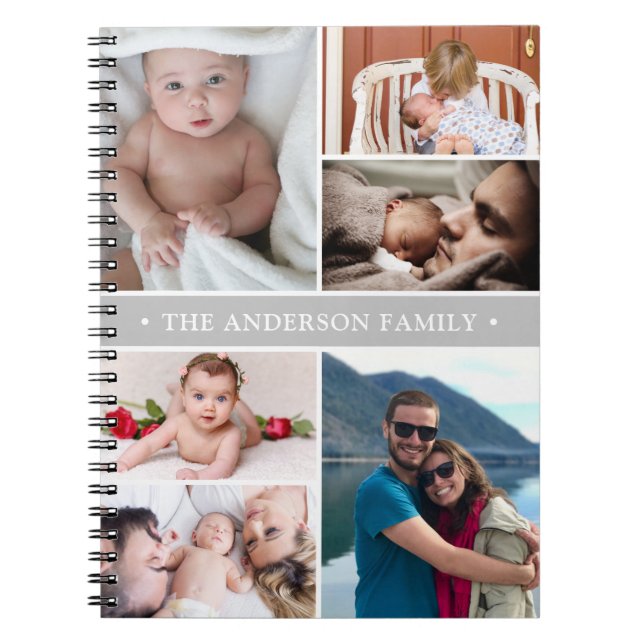Personlig Photo Collage Family Anteckningsbok (Framsidan)
