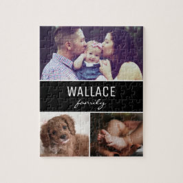 Personlig Photo Collage Family Namn Anpassningsbar Pussel