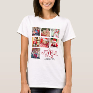 Personlig Photo Collage Family Namn jul T Shirt